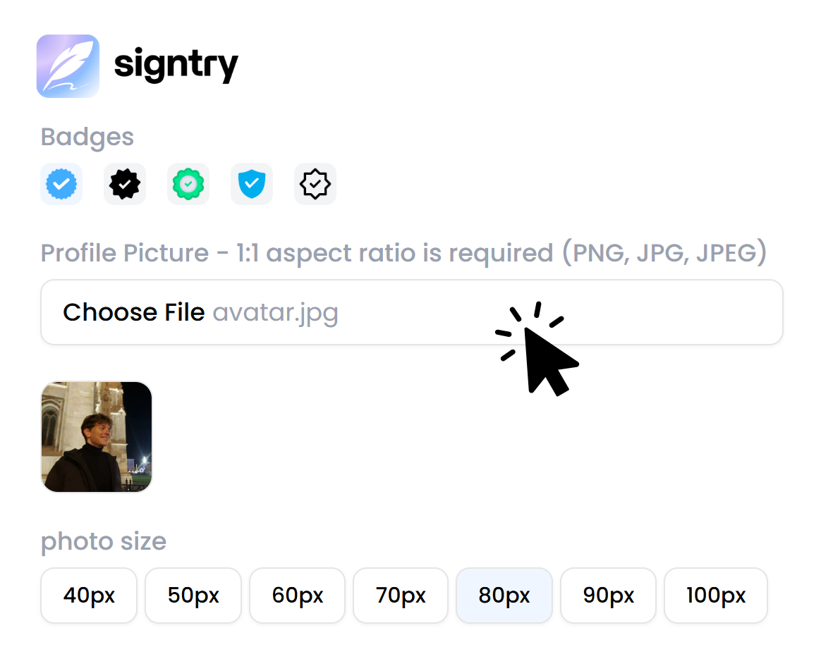 Outlook email signature example made with signature maker