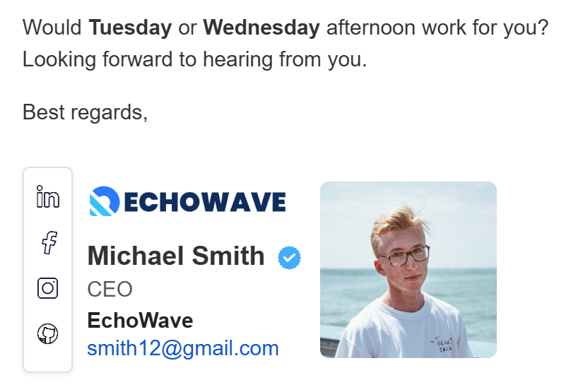 Free email signature creator template design